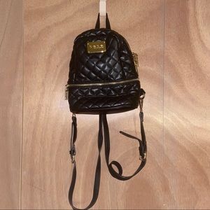 Bebe black quilted mini backpack